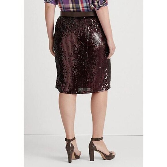 NEW! Lauren Ralph Lauren Women's 22W Sequined Tulle Pencil Skirt NWT $295 - Picture 4 of 5
